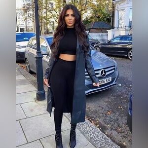 BLACK BADDIE High-Waisted  cropped top Leggings SET NEW
